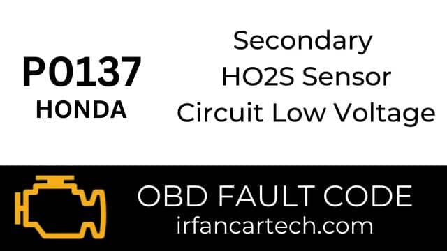 Read more about the article Honda P0137-Secondary HO2S Sensor Circuit Low Voltage